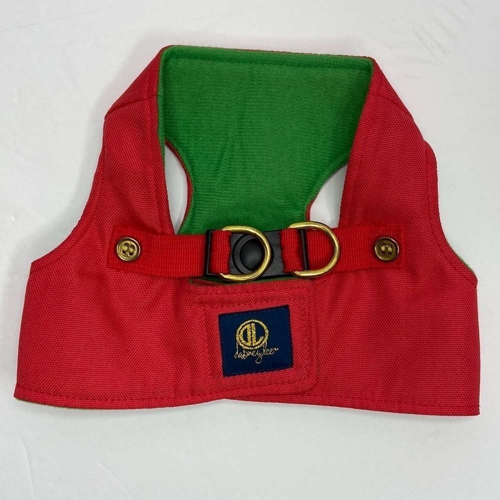 Dabney Lee Dog Holiday Red Vest Harness Size Small